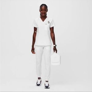 FIGS Optic white Catarina Scrub Top